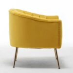 Murrow 1 Seater Fabric Sofa Metal Leg Comfortable Seating Ideal for Living Room-Yellow