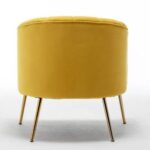 Murrow 1 Seater Fabric Sofa Metal Leg Comfortable Seating Ideal for Living Room-Yellow