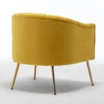 Murrow 1 Seater Fabric Sofa Metal Leg Comfortable Seating Ideal for Living Room-Yellow