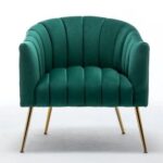 Murrow 1 Seater Fabric Sofa Metal Leg Comfortable Seating Ideal for Living Room-Green