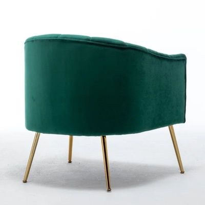 Murrow 1 Seater Fabric Sofa Metal Leg Comfortable Seating Ideal for Living Room-Green - Image 5