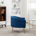 Murrow 1 Seater Fabric Sofa Metal Leg Comfortable Seating Ideal for Living Room-Blue