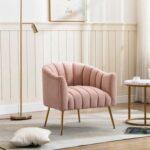 Murrow 1 Seater Fabric Sofa Metal Leg Comfortable Seating Ideal for Living Room-Pink
