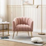 Murrow 1 Seater Fabric Sofa Metal Leg Comfortable Seating Ideal for Living Room-Pink