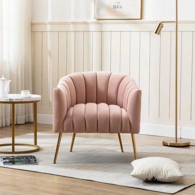 Murrow 1 Seater Fabric Sofa Metal Leg Comfortable Seating Ideal for Living Room-Pink - Image 2