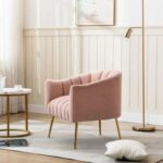 Murrow 1 Seater Fabric Sofa Metal Leg Comfortable Seating Ideal for Living Room-Pink