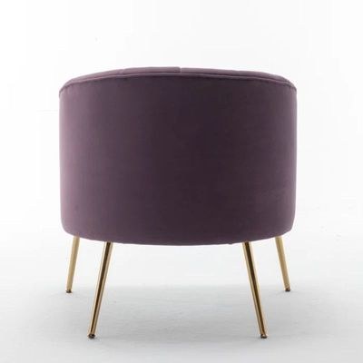 Murrow 1 Seater Fabric Sofa Metal Leg Comfortable Seating Ideal for Living Room-Purple - Image 3