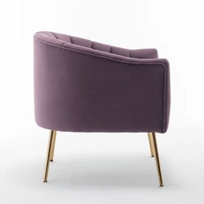 Murrow 1 Seater Fabric Sofa Metal Leg Comfortable Seating Ideal for Living Room-Purple - Image 4