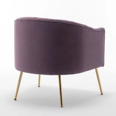 Murrow 1 Seater Fabric Sofa Metal Leg Comfortable Seating Ideal for Living Room-Purple - Image 5