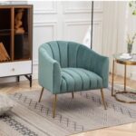 Murrow 1 Seater Fabric Sofa Metal Leg Comfortable Seating Ideal for Living Room-Turquoise