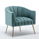 Murrow 1 Seater Fabric Sofa Metal Leg Comfortable Seating Ideal for Living Room-Turquoise