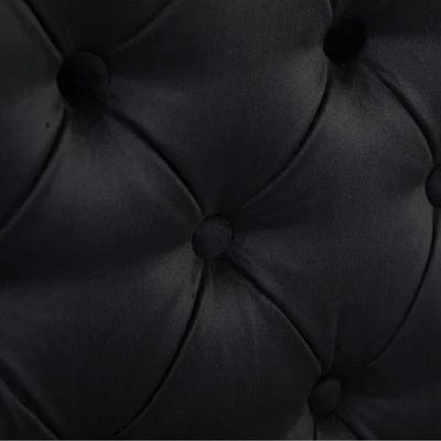 Shawn 2 Seater Fabric Sofa Wood Leg Comfortable Seating Ideal for Living Room - Black - Image 2