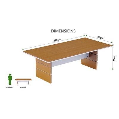 Mahmayi Zelda N31E-24 Conference Table Walnut - Image 5