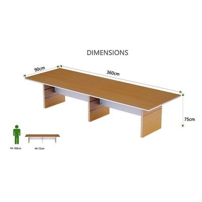 Mahmayi Zelda N31E-36 Conference Table Walnut - Image 5