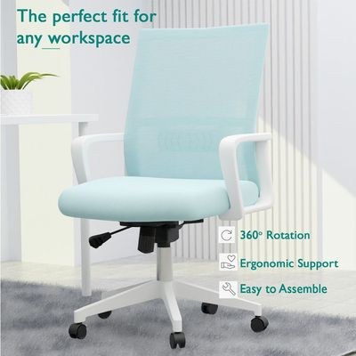 Mahmayi TJ HY-690W Medium Back Mesh Chair White - Image 4