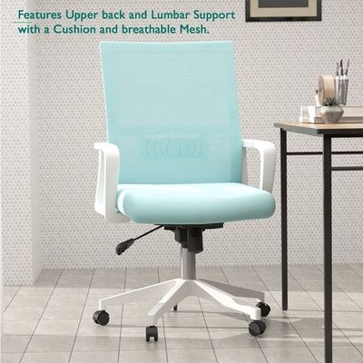 Mahmayi TJ HY-690W Medium Back Mesh Chair White - Image 5
