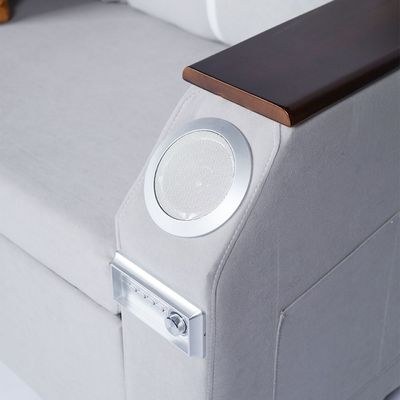 Extendable 2 in 1 Sofa Bed with Side Pockets, Bottom and Side Storage, USB Ports, Bluetooth and Speaker+ 210cm Outside + Light Gray - Image 3