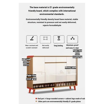 Shoe Cabinet Wooden Shoes Storage Cabinet, Shoe Rack Adjustable Layers Shelves Organizer with Doors and Drawers Durable Free Standing Cabinet for Bedroom Hallway Entryway Office - 160 cm - Image 4