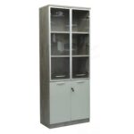 Jobari 4-Door Book Case with lock - Grey