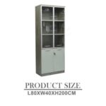 Jobari 4-Door Book Case with lock - Grey