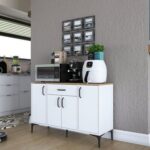 Home Canvas Bistro Multi-Storage Cabinet Sideboard White and Oak