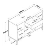 Home Canvas Bistro Multi-Storage Cabinet Sideboard White and Oak