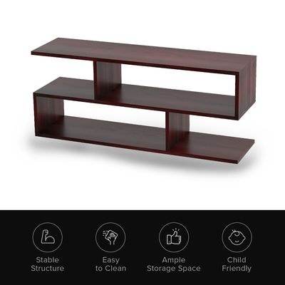 Mahmayi Modern TV Stand and Coffee Table with 2 Tier Storage Shelf, Monitor Stand for Home Office, Laptop, Printer, and TV Screen - Rose Classic - Image 2