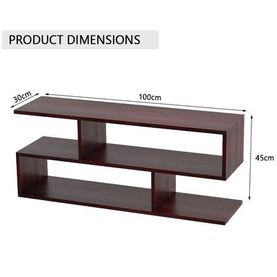 Mahmayi Modern TV Stand and Coffee Table with 2 Tier Storage Shelf, Monitor Stand for Home Office, Laptop, Printer, and TV Screen - Rose Classic - Image 3