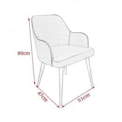 Maple Home Dining Chair Leather Curved Backrest Armrest Black Metal Legs Padded Seat Living Kitchen Office Restaurants Furniture - Image 5