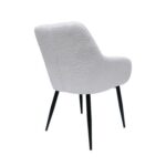 Maple Home Dining Chair Boucle Fabric Lamb Wool Curved Backrest Armrest Black Metal Legs Living Kitchen Office Restaurants Furniture