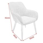 Maple Home Dining Chair Boucle Fabric Lamb Wool Curved Backrest Armrest Black Metal Legs Living Kitchen Office Restaurants Furniture