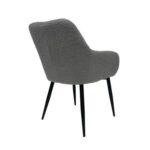 Maple Home Dining Chair Boucle Fabric Lamb Wool Curved Backrest Armrest Black Metal Legs Living Kitchen Office Restaurants Furniture