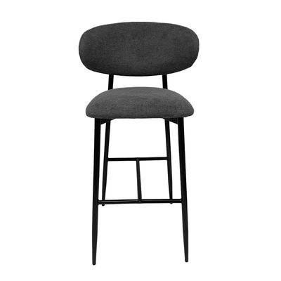 Maple Home High Bar Chair Dining Stool Fabric Curved Backrest Metal Frame Footrest Counter Seat Comfortable living kitchen cafe Restaurant Furniture - Image 2