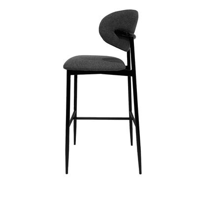 Maple Home High Bar Chair Dining Stool Fabric Curved Backrest Metal Frame Footrest Counter Seat Comfortable living kitchen cafe Restaurant Furniture - Image 3