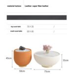 Coffee Table Modern White Round Coffee Table and End Table Set with Ceramic Top For Living Room Office Home Modern Furnitures Tea Table Center Table-White