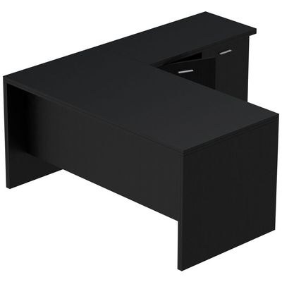 Mahmayi Zelda M225 L-Shape Modern Executive Workstation Desk with Cabinet Easy to Clean Computer and Laptop Ideal for Home and Office - Black - Image 2