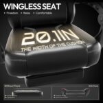 Dowinx Ergonomic Adjustable Gaming Chair with High Back Leather Ideal for Home and Office Use, Head Support, Backrest Tilt, Footrest, and Massage Lumbar Support for Ultimate Comfort -Black