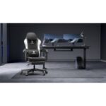 Dowinx Ergonomic Adjustable Gaming Chair with High Back Leather Ideal for Home and Office Use, Head Support, Backrest Tilt, Footrest, and Massage Lumbar Support for Ultimate Comfort -White