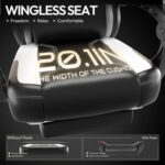 Dowinx Ergonomic Adjustable Gaming Chair with High Back Leather Ideal for Home and Office Use, Head Support, Backrest Tilt, Footrest, and Massage Lumbar Support for Ultimate Comfort -White