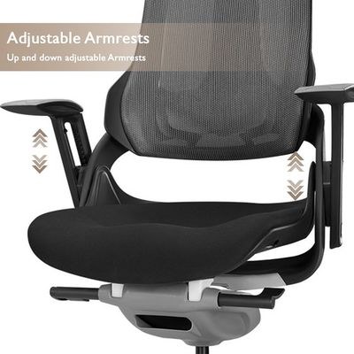 Mahmayi Robotto 609 High-Back Modern Ergonomic Mesh Chair with Adjustable Hight, Caster Wheels, and Lumbar Support Ideal for Home and Office - Black - Image 4