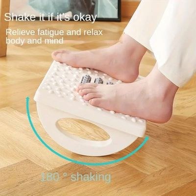 Mirfa Rocking Foot Rest with Manual Massage Rollers (White) - Image 4