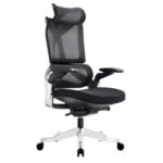 Premium Office Chair-Ergonomic Dynamic Backrest, Synchro Reclining, High-Back, Lumbar Support, Breathable Mesh-Adjustable Headrest, Seat Depth, Soft 4D Armrests-Aluminum Frame