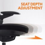 Premium Office Chair-Ergonomic Dynamic Backrest, Synchro Reclining, High-Back, Lumbar Support, Breathable Mesh-Adjustable Headrest, Seat Depth, Soft 4D Armrests-Aluminum Frame