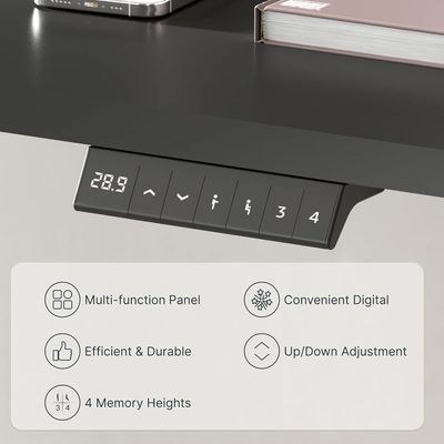 Flexispot Modern 120 x 60 cms Black Standing Desk with Adjustable Legs, Sturdy Anti-Rust Steel Frames Ideal for Home and Office - Image 4