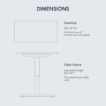 Flexispot Modern 120 x 60 cms White Standing Desk with Adjustable Legs, Sturdy Anti-Rust Steel Frames Ideal for Home and Office