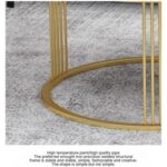 Round Nesting Coffee Table, Durable Steel Base Center Table Set of 2, for Living room Balcony Garden Office