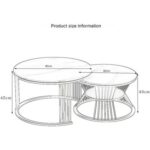 Round Nesting Coffee Table, Durable Steel Base Center Table Set of 2, for Living room Balcony Garden Office
