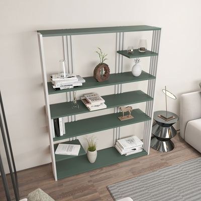 Jeni 160 cm tall Manufactured Wood Bookcase | Bookshelf, Storage Rack - Image 3