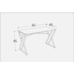 Gyza Computer Desk with Crossbar Metal Frame 120 cm | Work Table