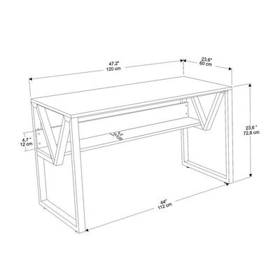 Lona Computer Desk with a Metal Frame 120 cm | Work Table - Image 4
